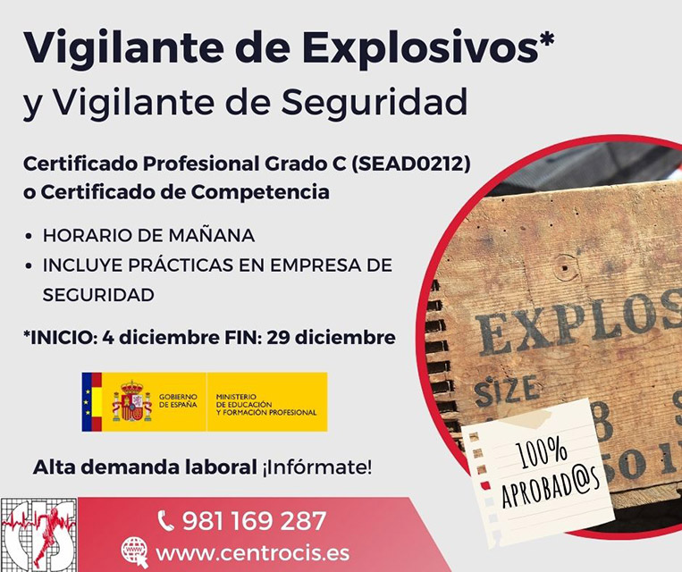 Certificado de Profesionalidad de Vigilancia, Seguridad privada y protección de Explosivos
